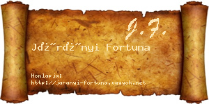 Járányi Fortuna névjegykártya